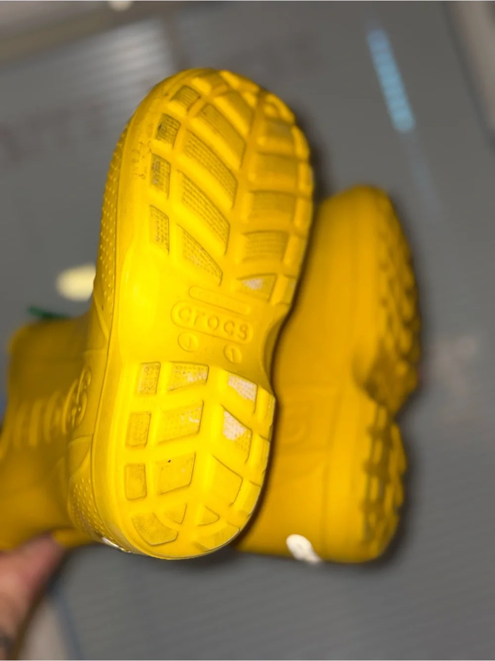 Crocs Kids' Classic Yellow Rain Boots size 1